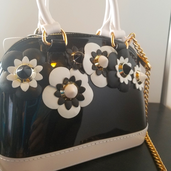 Vegan Handbags - Vegan Floral Dome Satchel Purse